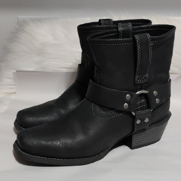 Justin Boots Shoes - Justin Boots Black Leather Moto Boots Worn Once Sz.10B (XX-53)